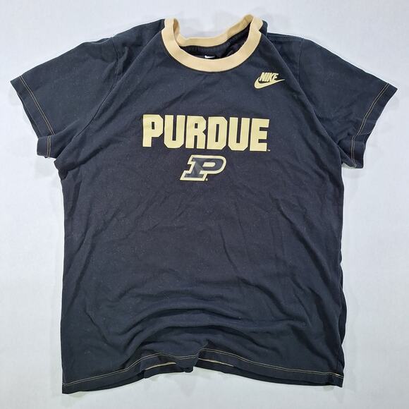Nike Women's Large Purdue Boilermakers Black Graphic Short Sleeve T-Shirt - Picture 1 of 14
